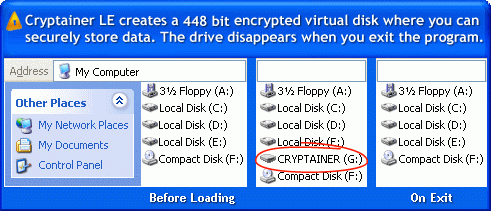 Click to view Cryptainer LE Free Encryption Software 10.0.0 screenshot