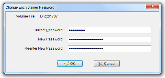 edit change password window